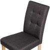 IDMarket - Lot de 4 chaises POLGA capitonnées Gris Anthracite pour Salle à Manger