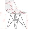 Lot de 4 Ghost Chaises en Polycarbonate, Acier pour Salle à Manger, Salon, Bureau, 40 x 46 x 86 cm, Transparent