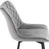 WOLTU Lot de 6 Chaises de Salle à Manger Chaises de Repas rembourrée en Velours piétement en métal,Chaise de Salon Gris Clair BH209hgr-6