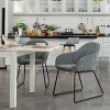 HOMYCASA Fauteuil Ensemble de 2 Chaises de Salle à Manger pour Salle à Manger Design Moderne Mid-Century Tissu Chenille (JOKIC Gris)