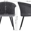 41SvTjVRHYL._AC_.jpg SONGMICS Lot de 2 Chaise de Salle à Manger, Fauteuil, Siège Moderne rembourrée, avec Dossier, Pieds en métal et revêtement en Velours, pour Salle à Manger, Chambre, Gris LDC83GY02