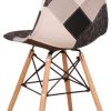 BenyLed Lot de 4 Chaises de Salle à Manger Rétro Patchwork Chaise Tissu Salle à Manger Chaise pour Cuisine Salle à Manger (Noir)
