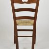 Tommychairs - Set 4 chaises Savoie pour Cuisine, Bar et Salle à Manger, Robuste Structure en Bois de hêtre peindré en Couleur Noyer et Assise en Paille