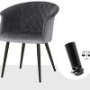 41Uxn8F-iaL._AC_.jpg SONGMICS Lot de 2 Chaise de Salle à Manger, Fauteuil, Siège Moderne rembourrée, avec Dossier, Pieds en métal et revêtement en Velours, pour Salle à Manger, Chambre, Gris LDC83GY02