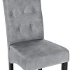 WOLTU 4 X Chaises de Salle à Manger Chaises de Cuisine Gris Clair,Chaise Salon à Manger Assise en Velours et Pied en Bois Massif, BH294hgr-4