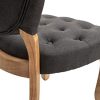 41VIxQuiYWL._AC_.jpg CLP Chaise De Salle A Manger Elysa en Tissu I Chaise avec Assise Et Dossier rembourrés I Style Chesterfield I Piètement en Bois De Caoutchouc, Couleur:Gris foncé, Couleur du Cadre:Antique Clair