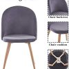 GOLDFAN Lot de 4 Chaises en Velours Moderne Chaise de Cuisine Chaise de Salle à Manger Chaise de Salon avec Pieds en Métal, Gris