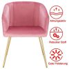 WOLTU 1 Chaise de Salle à Manger Chaise de Cuisine Chaise Salon en Velours,Fauteuil Chaise Pieds en métal doré,Rose BH271rs-1