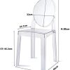 LAFII.T Set de 4 chaises de Salle à Manger Ghost - Transparent - pour Maquillage ou Coiffeuse - Style Ghost - Chaise Moderne - Amovible et Non empilable - Transparent - 4 pièces