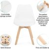 Lot de 4 chaises tulipe de salle à manger, cuisine, bar, assise avec pieds en bois de hêtre, bureau, blanc