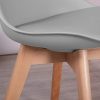 H.J WeDoo Chaises Salle à Manger Lot de 8 Chaises Scandinaves, Chaise Design Rembourrée Chaises de Cuisine, Pieds en Bois de Hêtre Massif, Gris