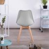 H.J WeDoo Chaises Salle à Manger Lot de 8 Chaises Scandinaves, Chaise Design Rembourrée Chaises de Cuisine, Pieds en Bois de Hêtre Massif, Gris