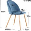 GrandCA HOME Chaise en Velours-Lot de 4 chaises de Salle à Manger, Convient pour Salle à Manger Salon Salon Chambre (Bleu-4)