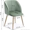 Vittorio meda Chaise de Salle à Manger Fauteuils Chaises en Velours avec Dossier et Pieds en Métal pour Salon, Bureau et Cuisine (Vert, 1)