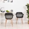 41Y3IlchSIL._AC_.jpg HOMCOM Lot de 2 chaises de Salle à Manger, Chaise de Cuisine, Design élégant Moderne, Pieds antidérapants métal, Dossier Large accoudoirs ergonomiques, Grand Confort, 58 x 53 x 81,5 cm, Noir