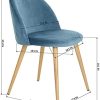 Herbalady Un ensemble de chaises de salle à manger en velours au design simple et élégant, qui peut parfaitement correspondre à votre salle à manger, salon ou chambre à coucher (bleu, 2)