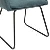 41ZzRbnzrL._AC_.jpg By Demeyere « Dalia » Chaise de Salle à Manger Moderne en Tissu Bleu et Pieds Luge en métal Noir avec accoudoir 54x62x78,5 cm