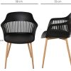 41Zz5B42qkL._AC_.jpg HOMCOM Lot de 2 chaises de Salle à Manger, Chaise de Cuisine, Design élégant Moderne, Pieds antidérapants métal, Dossier Large accoudoirs ergonomiques, Grand Confort, 58 x 53 x 81,5 cm, Noir