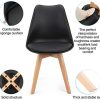 Futurefurniture.® Lot de 4 chaises de salle à manger avec pieds en bois de hêtre massif Noir
