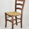 Tommychairs - Set 4 chaises Savoie pour Cuisine, Bar et Salle à Manger, Robuste Structure en Bois de hêtre peindré en Couleur Noyer et Assise en Paille