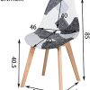 Lot de 4 Chaise Patchwork Design Rétro,Chaises de Salle à Manger rembourrées avec Pieds en hêtre,Convient pour Salle à Manger Restaurant Salon(Gris)