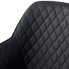 Lot de 2 chaises de salon, salle à manger en PU - Couleur au choix - Design rétro - Chaise avec dossier - Pieds en métal - Noir