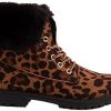 41cwobftAzL._AC_.jpg Primtex Bottines Rangers Boots fourrées Femme avec Revers Fourrure en Simili Cuir-