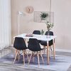Un Ensemble avec 4 chaises de Salle à Manger Confortables dans Un Style Design Nordique, des Meubles de Loisirs avec des Pieds en Bois Massif, adaptés pour Le Salon, la Salle à Manger, Le café (Noir)