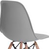 Lot de 6 chaises de salle à manger Mübbles Moderne du milieu du siècle Chaise de cuisine en plastique avec pieds en bois pour salle à manger, chambre à coucher, salon gris