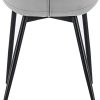 WOLTU Lot de 6 Chaises de Salle à Manger Chaises de Repas rembourrée en Velours piétement en métal,Chaise de Salon Gris Clair BH209hgr-6