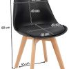 Futurefurniture.® Lot de 4 chaises de salle à manger avec pieds en bois de hêtre massif Noir