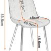 WOLTU 6 X Chaise de Salle à Manger Chaise Design Moderne Assise en Lin Bien rembourrée Cadre en métal,Gris Clair BH206hgr-6
