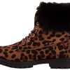 41g09ahuLUL._AC_.jpg Primtex Bottines Rangers Boots fourrées Femme avec Revers Fourrure en Simili Cuir-