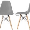 Ensemble de 4 chaises de salle à manger scandinaves Chaise de salon de mode pieds en bois de hêtre massif Chaise confortable adaptée à la chambre et au salon café chaises salle manger (Gris)