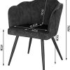 WOLTU BH313dgr-1 1 pièce Chaise de Salle à Manger en Velours avec Dossier en Pétale et Pieds en Métalliques Fauteuil Relaxant Chaise de Réception Gris Foncé