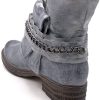 Angkorly - Chaussure Mode Bottine Motard Couverte Femme Boucle lanière tressé Talon Bloc 3.5 CM - Intérieur Légèrement Fourrée