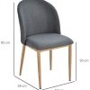 Homcom Lot de 2 chaises de Salle à Manger Chaise de Salon Pieds en métal Imitation Bois 50 x 58 x 85 cm Gris