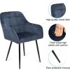 41hj-mkcCML._AC_.jpg BlueOcean Furniture Lot de 2 chaises de salle à manger rembourrée en velours avec accoudoirs, dossier et pieds en métal