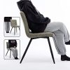 41i5NmswnTS._AC_.jpg HNNHOME Cubana Lot de 2 chaises de salle à manger rembourrées pour cuisine, salle à manger, pieds en acier noir, chaise de salon, chaise de réception (sauge, tissu)