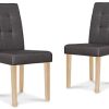 IDMarket - Lot de 4 chaises POLGA capitonnées Gris Anthracite pour Salle à Manger