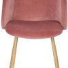 EGGREE Chaises Salle à Manger en Tissu Velours Rétro Fauteuil Rembourré Scandinaves,Pieds en Métal,Rose