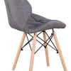Lot de 4 chaises de salle à manger de style rétro en tissu de lin avec dossier doux et assise rembourrée