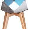 BenyLed Lot de 8 Chaises de Salle à Manger Chaises Patchwork Colorées avec Pieds en Bois Chaise Longue Scandinave (Bleu-8pcs)