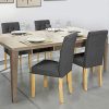 IDMarket - Lot de 4 chaises POLGA capitonnées Gris Anthracite pour Salle à Manger