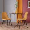 41lCtMDVScL._AC_.jpg Furnish 1 Lot de 4 Chaises Scandinave Fauteuil Industriel Velours Jaune Pied Métal Salle à Manger Cuisine Salon Bureau Chambre Travail à Distance Chaise de Bureau