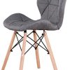 Lot de 4 chaises de salle à manger de style rétro en tissu de lin avec dossier doux et assise rembourrée