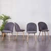 GOLDFAN Lot de 4 Chaises en Velours Moderne Chaise de Cuisine Chaise de Salle à Manger Chaise de Salon avec Pieds en Métal, Gris
