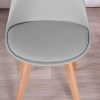 H.J WeDoo Chaises Salle à Manger Lot de 8 Chaises Scandinaves, Chaise Design Rembourrée Chaises de Cuisine, Pieds en Bois de Hêtre Massif, Gris