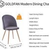 GOLDFAN Lot de 4 Chaises en Velours Moderne Chaise de Cuisine Chaise de Salle à Manger Chaise de Salon avec Pieds en Métal, Gris