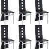 Chaises de Salle à Manger élégantes Lot de 6, Chaise Salle Manger avec Dossier de 58,5 cm de Hauteur, Chaise de Salon en Cuir PVC pour Cuisine, Salle à Manger, Jardin (6, Noir)